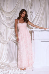 Magnetic Luxe Halter Maxi Dress Pink